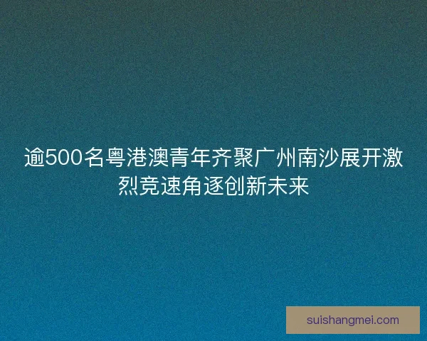 逾500名粤港澳青年齐聚广州南沙展开激烈竞速角逐创新未来 逾500名粤港澳青年齐聚广州南沙展开激烈竞速角逐创新未来